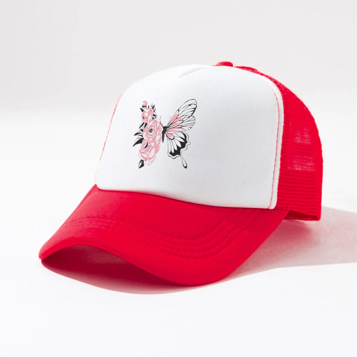 Unisex Fashion Flower Butterfly Printing Curved Eaves Baseball Cap display picture 6