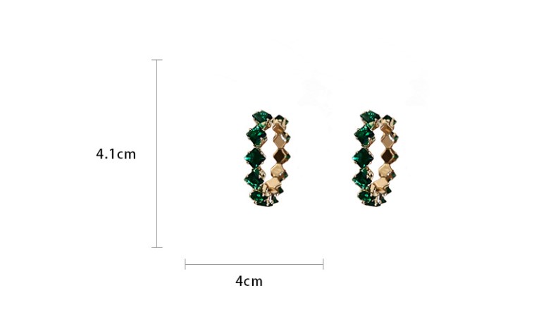 1 Pair Simple Style Rhombus Copper Plating Inlay Rhinestones Earrings display picture 5