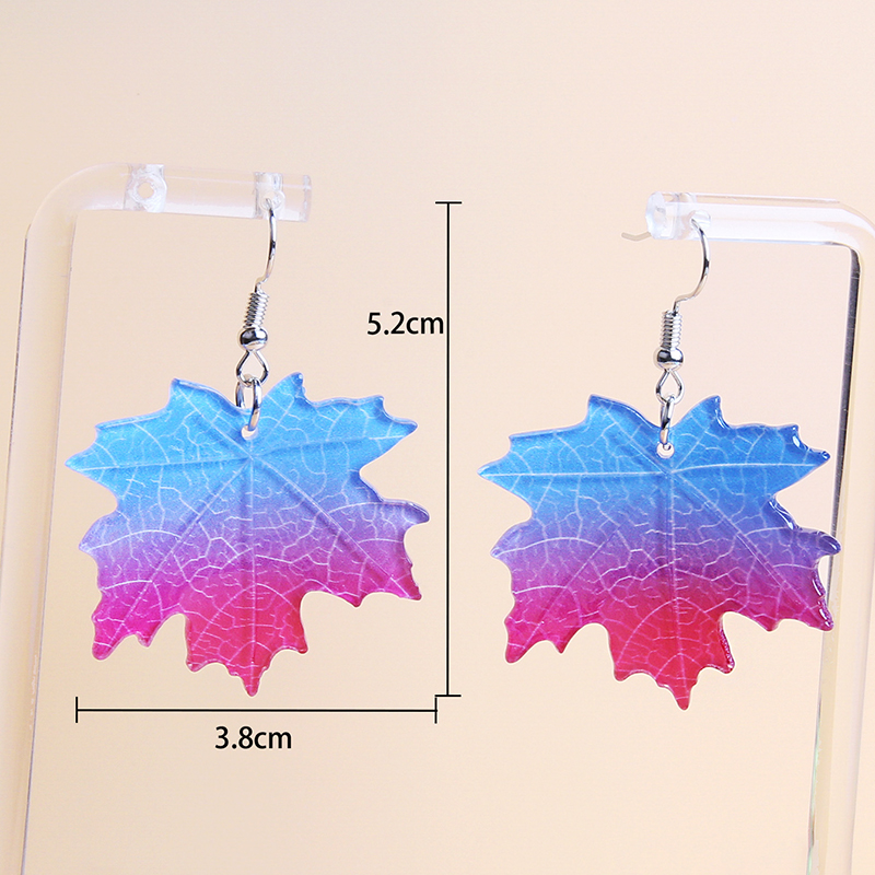 Wholesale Jewelry 1 Pair Hawaiian Maple Leaf Synthetic Resin Drop Earrings display picture 4