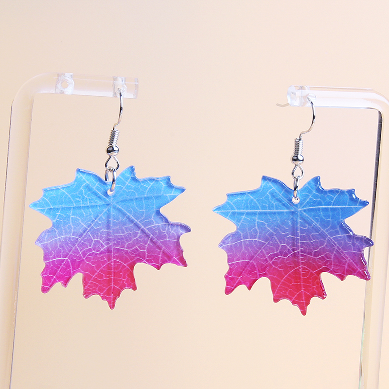 Wholesale Jewelry 1 Pair Hawaiian Maple Leaf Synthetic Resin Drop Earrings display picture 3