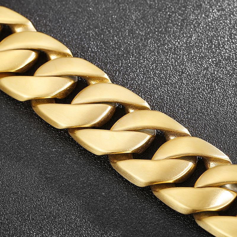 1 Piece Hip-hop Geometric Solid Color Titanium Steel Plating 18k Gold Plated Men's Bracelets display picture 9
