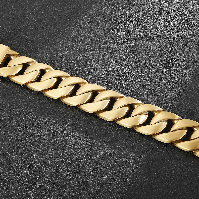 1 Piece Hip-hop Geometric Solid Color Titanium Steel Plating 18k Gold Plated Men's Bracelets display picture 10