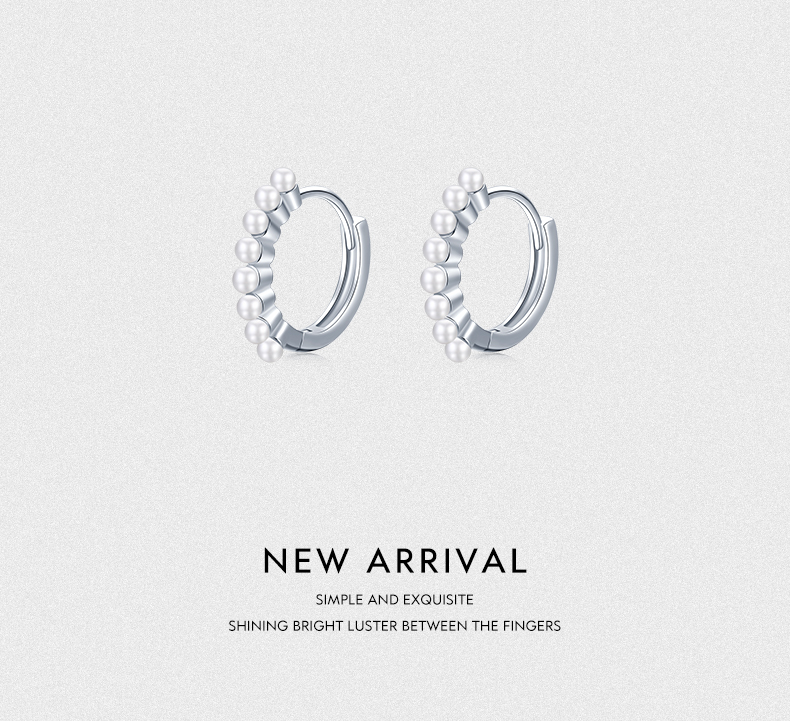 1 Pair Ins Style Round Sterling Silver Plating Inlay Artificial Pearls 14k Gold Plated Rhodium Plated Hoop Earrings display picture 2