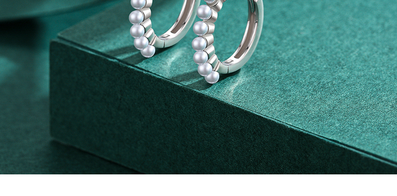 1 Paar Ins-stil Runden Sterling Silber Überzug Inlay Künstliche Perlen 14 Karat Vergoldet Überzogen Mit Rhodium Reif Ohrringe display picture 8