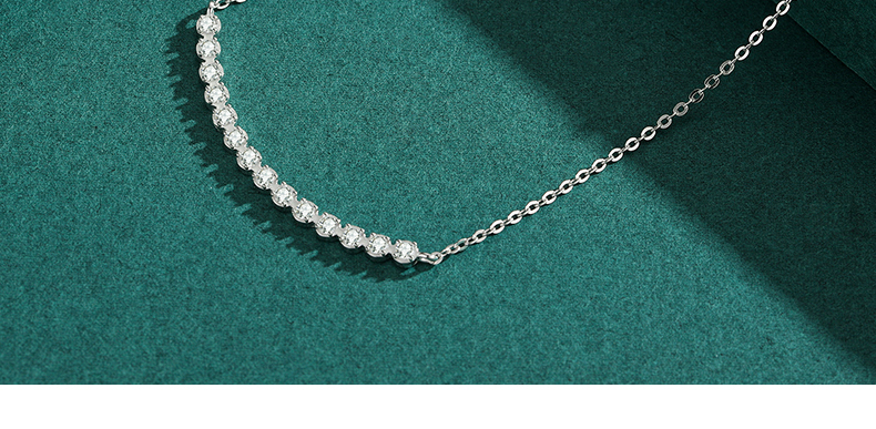 Elegant Lächelndes Gesicht Sterling Silber Überzug Inlay Zirkon Versilbert Halskette display picture 8
