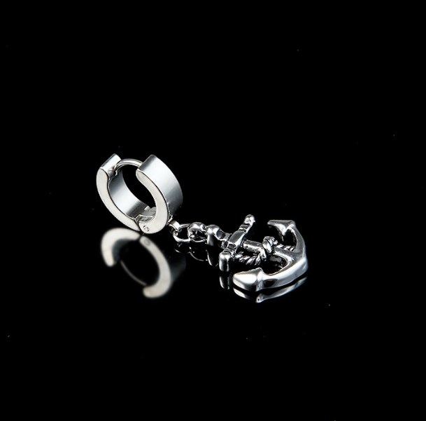 1 Piece Punk Anchor Plating Stainless Steel Earrings display picture 2