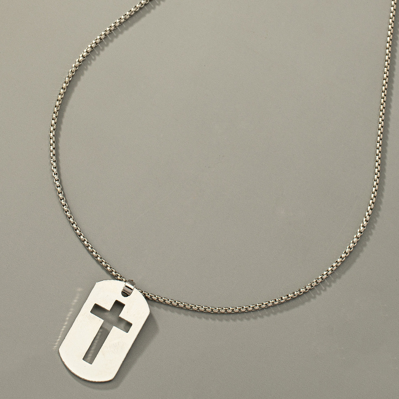 Retro Punk Cross Square Alloy Plating Women's Pendant Necklace display picture 5