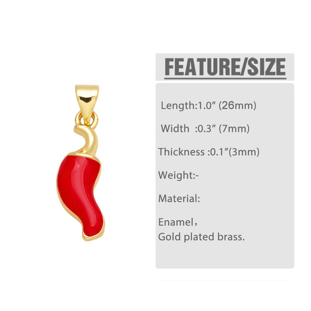 Cute Simple Style Vegetable Pepper Copper Enamel Plating 18k Gold Plated Pendants Jewelry Accessories display picture 1