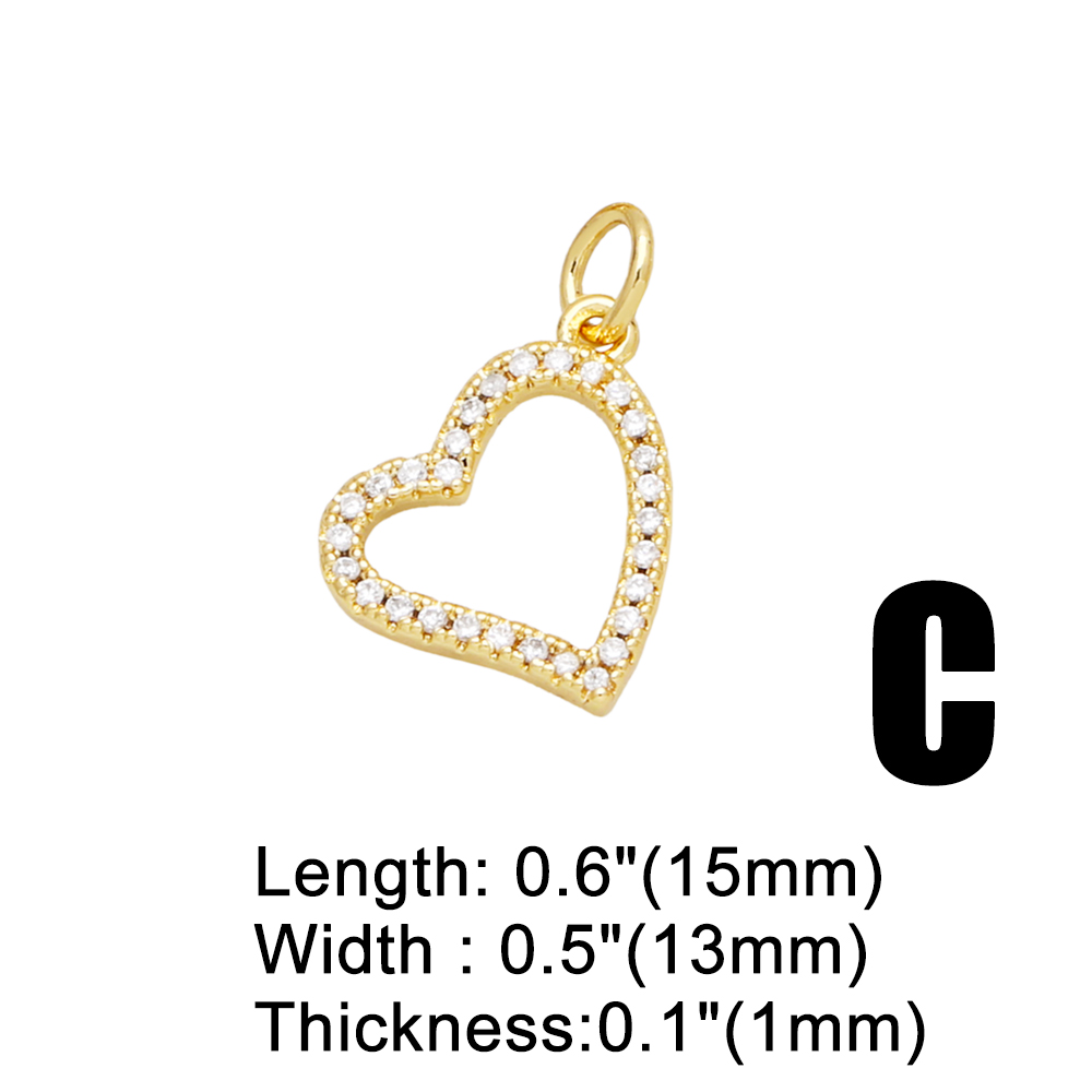 Ins Style Cross Angel Heart Shape Copper Plating Zircon 18k Gold Plated Pendants Jewelry Accessories display picture 4