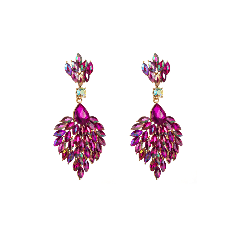 Baroque Style Shiny Water Droplets Alloy Plating Inlay Rhinestones Glass Gold Plated Women's Drop Earrings display picture 5