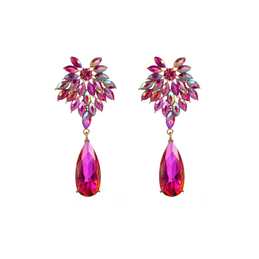 Baroque Style Water Droplets Alloy Plating Inlay Rhinestones Glass Gold Plated Women's Drop Earrings display picture 8