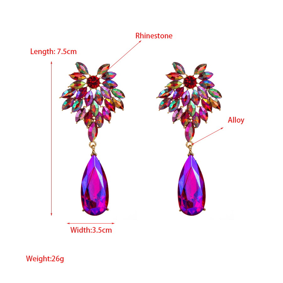 Baroque Style Water Droplets Alloy Plating Inlay Rhinestones Glass Gold Plated Women's Drop Earrings display picture 1