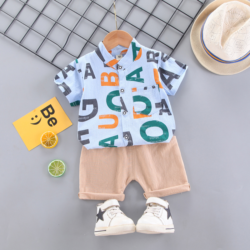 Casual Letter Cotton Polyester Boys Clothing Sets display picture 3