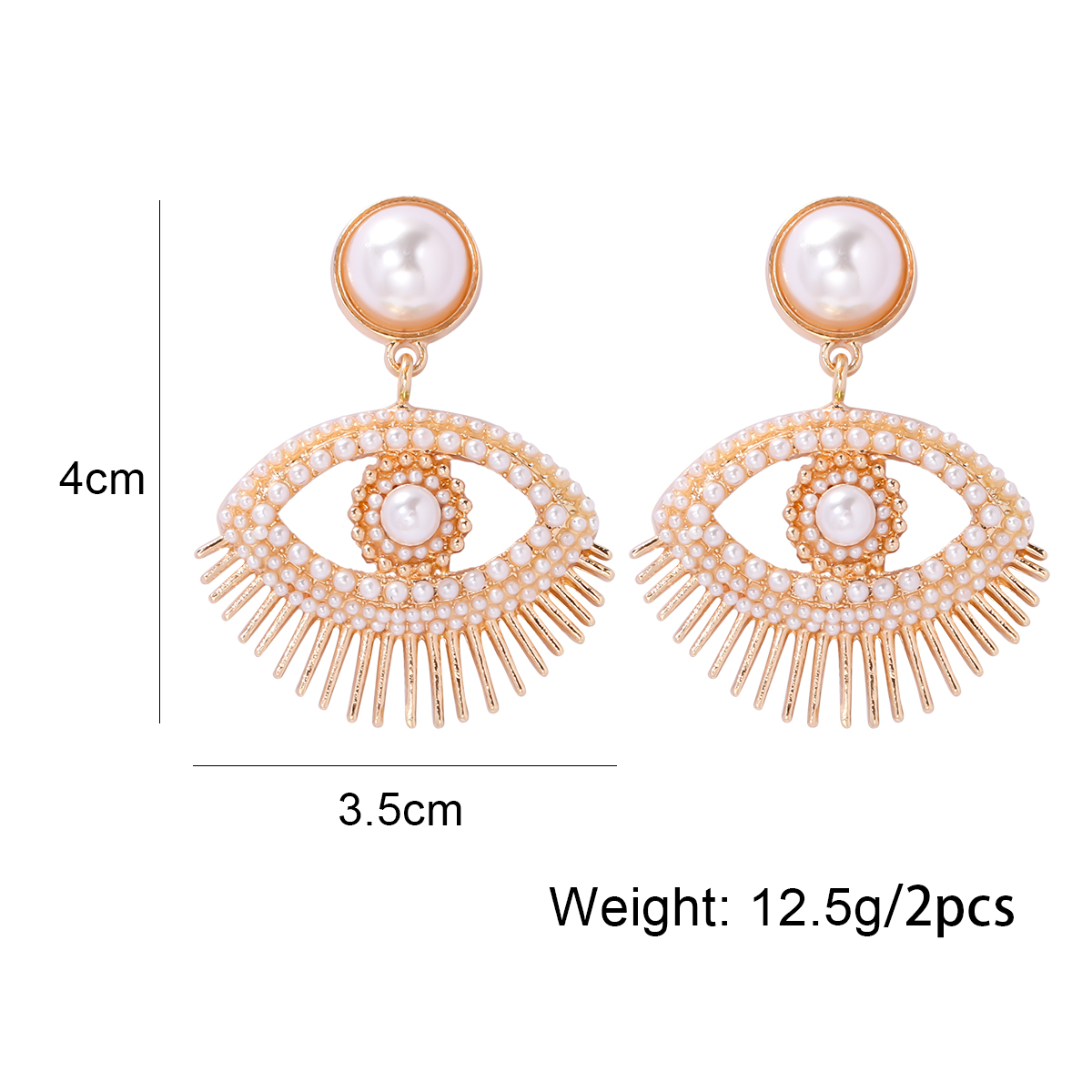 Streetwear Eye Imitation Pearl Alloy Plating Inlay Glass Stone Women's Drop Earrings display picture 1