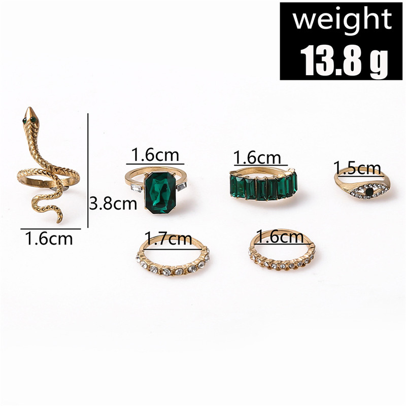 Vintage Style Punk Animal Plant Crown Alloy Plating Hollow Out Inlay Artificial Gemstones Artificial Diamond Opal Gold Plated Silver Plated Women's Open Ring Rings display picture 12