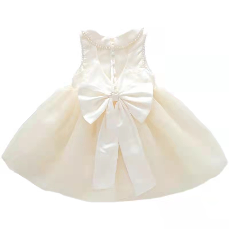 Princess Solid Color Bow Knot Satin Girls Dresses display picture 6