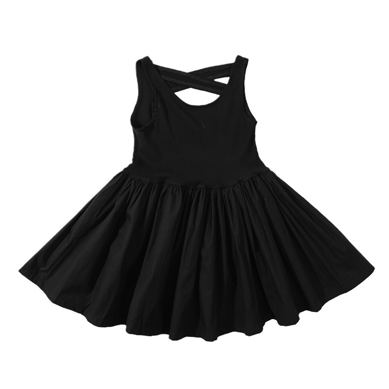 Simple Style Solid Color Backless Cotton Girls Dresses display picture 3