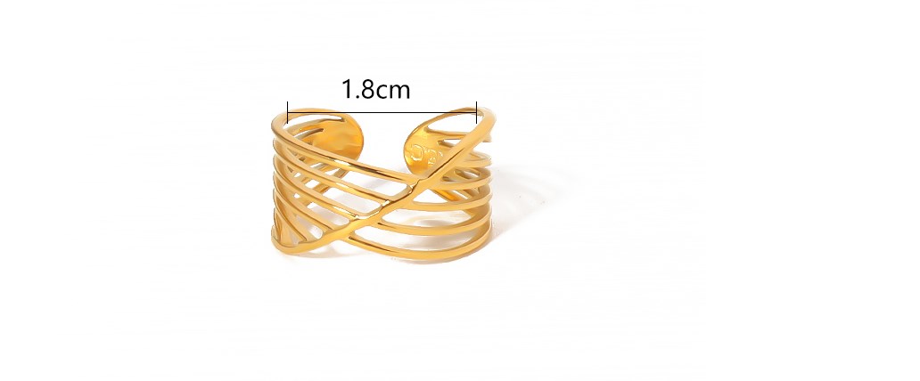 Casual Solid Color Titanium Steel Plating 18k Gold Plated Open Ring display picture 5