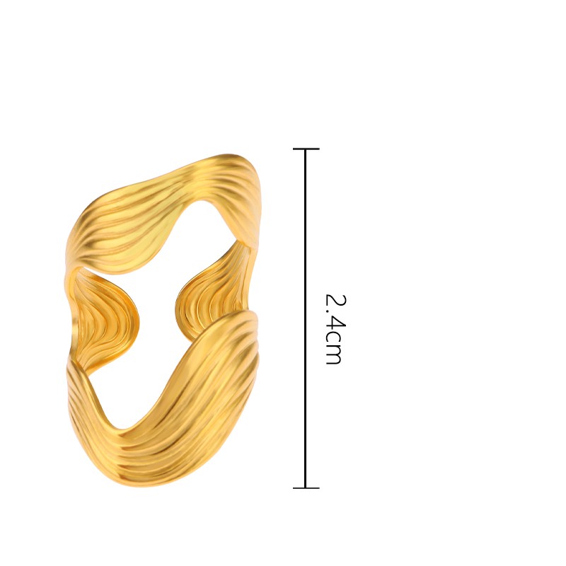 Casual Solid Color Titanium Steel Plating 18k Gold Plated Open Ring display picture 8