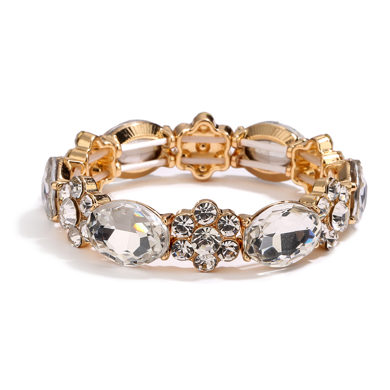 Glamour Géométrique Plaqué Or Strass Alliage De Gros Bracelet display picture 18