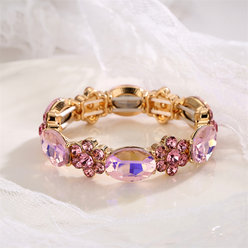 Glam Geometric Gold Plated Rhinestones Alloy Wholesale Bangle display picture 5