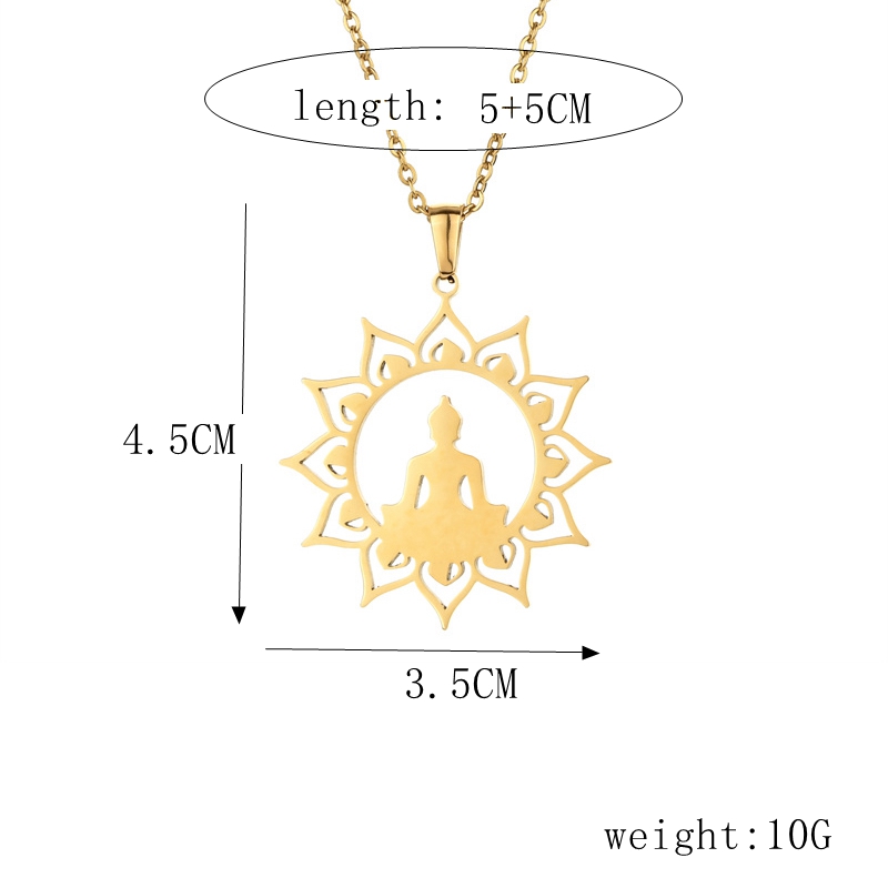 Simple Style Buddha Stainless Steel Plating Gold Plated Pendant Necklace display picture 1