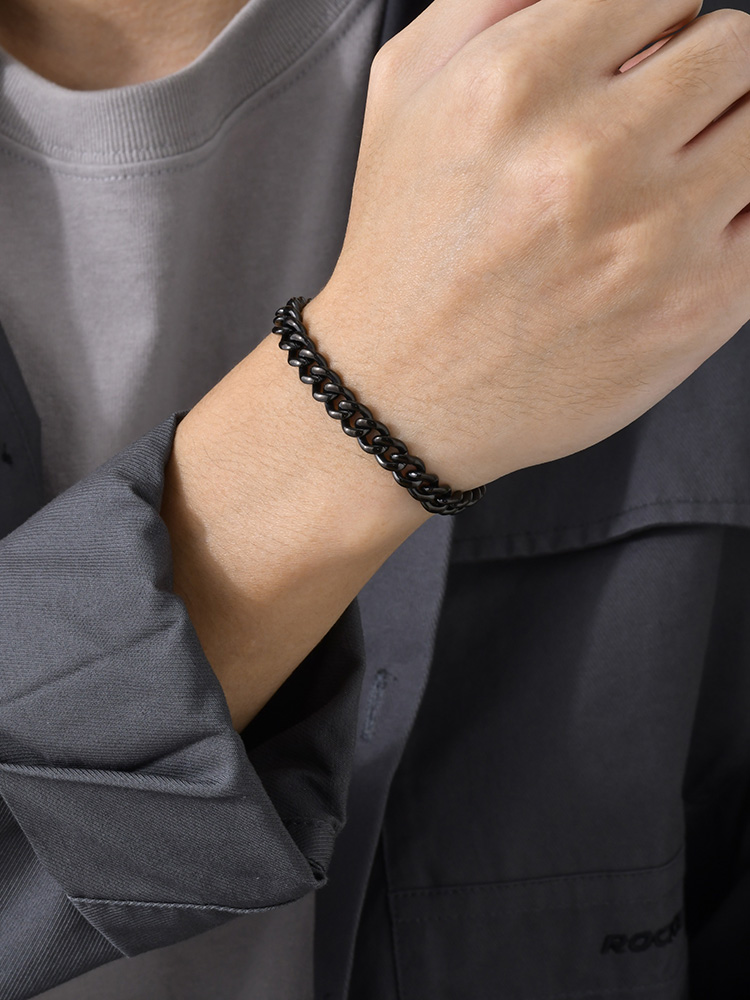 Simple Style Solid Color 201 Stainless Steel Men'S Bracelets display picture 1