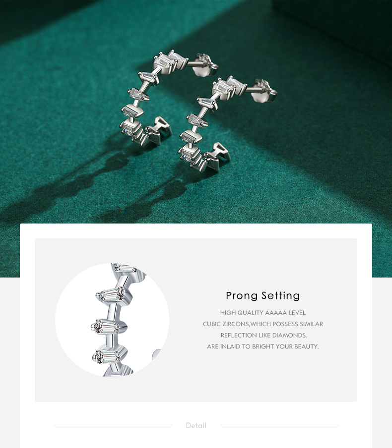 1 Pair Elegant Geometric Sterling Silver Plating Inlay Zircon Rhodium Plated Ear Studs display picture 4