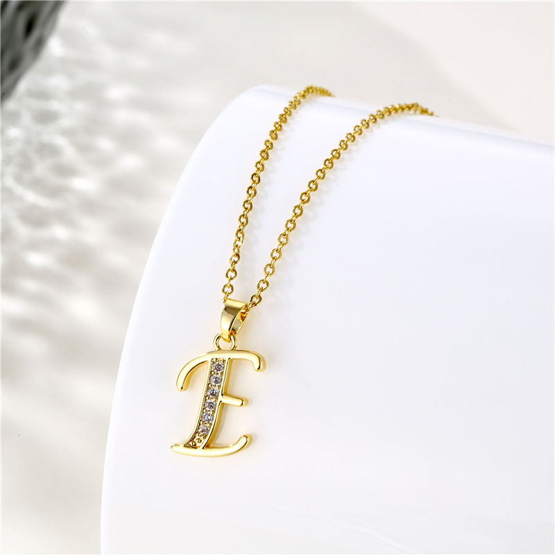 Stainless Steel Titanium Steel Fashion Inlay Plating Letter Zircon Pendant Necklace display picture 6