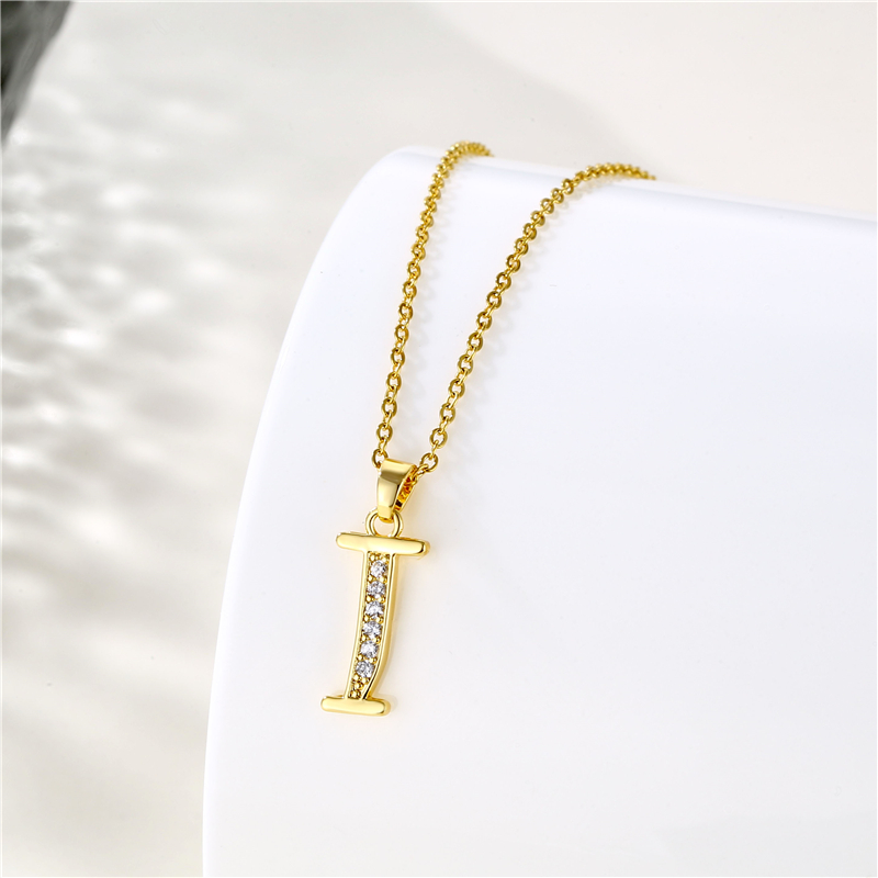 Stainless Steel Titanium Steel 18K Gold Plated Fashion Plating Inlay Letter Zircon Pendant Necklace display picture 16