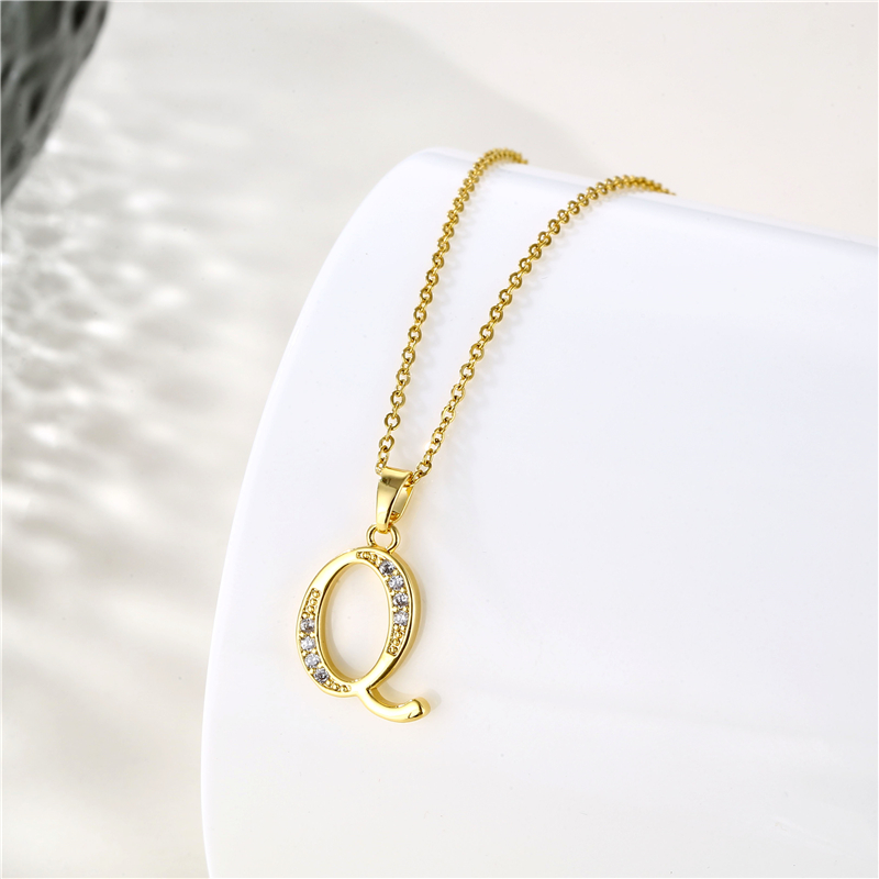 Stainless Steel Titanium Steel Fashion Inlay Plating Letter Zircon Pendant Necklace display picture 18