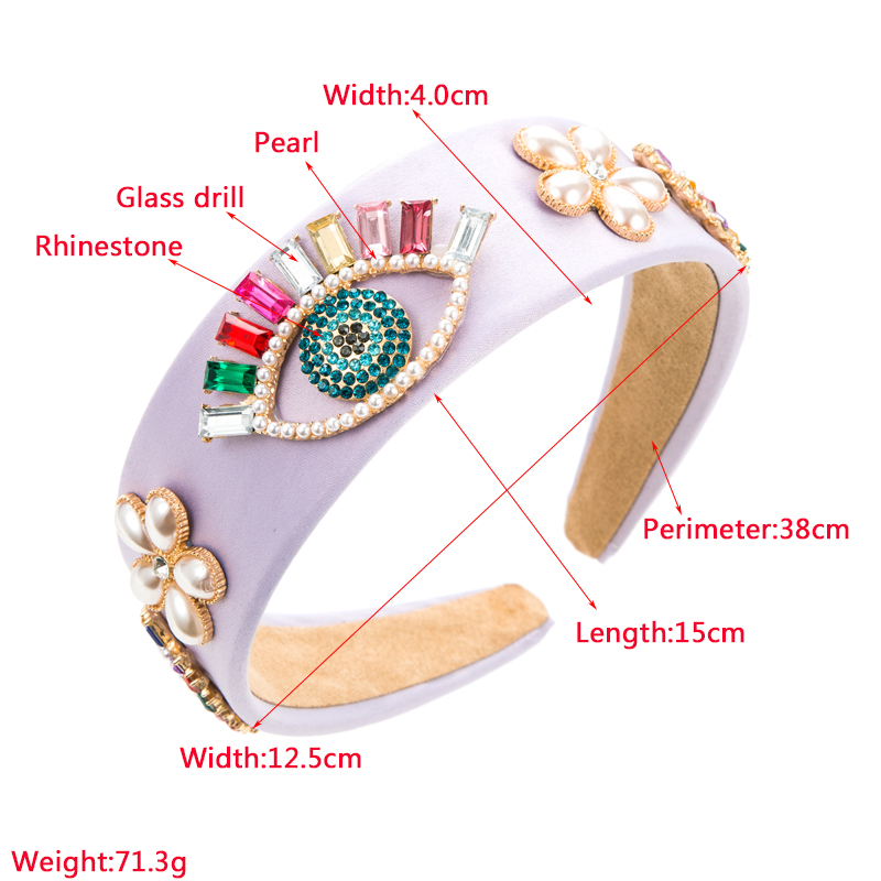 Baroque Style Eye Cloth Inlay Rhinestones Glass Pearl Hair Band 1 Piece display picture 1