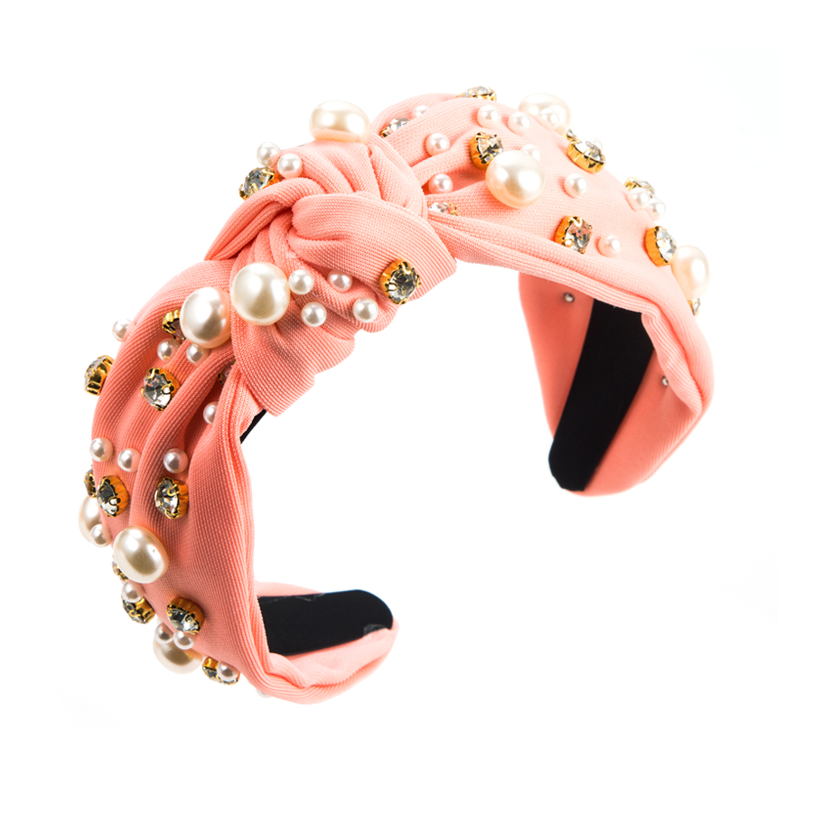 Heming Headband European And American Fashion New Style Wide Edge Nail Large And Small Pearls Headband Korean Style Knotted Temperament Hair Pressing Ornament display picture 10