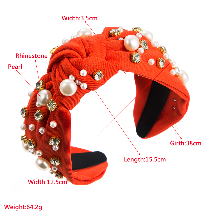 Heming Headband European And American Fashion New Style Wide Edge Nail Large And Small Pearls Headband Korean Style Knotted Temperament Hair Pressing Ornament display picture 1