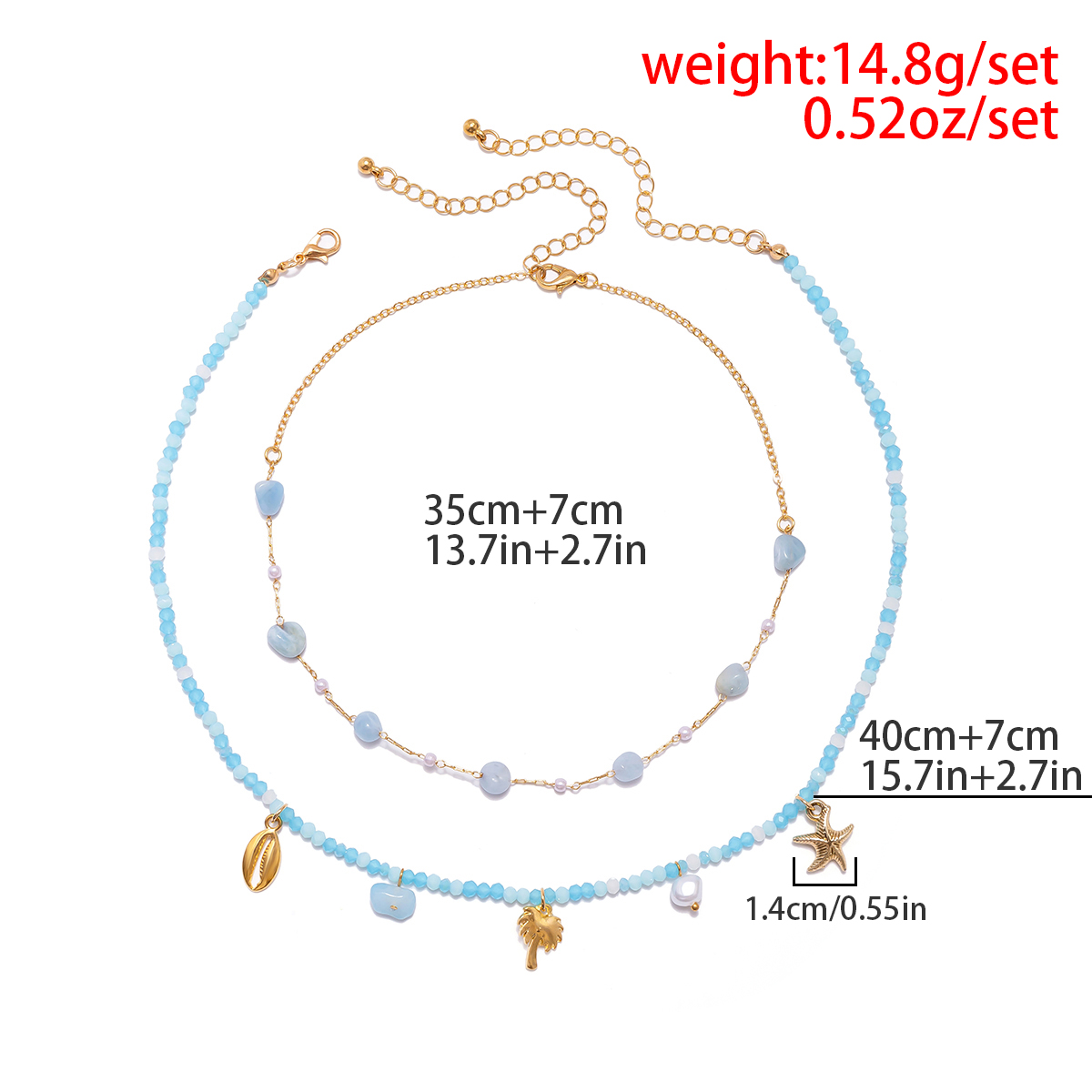 Wholesale Jewelry Bohemian Star Leaves Shell Alloy Iron Beaded Pearl Necklace display picture 1