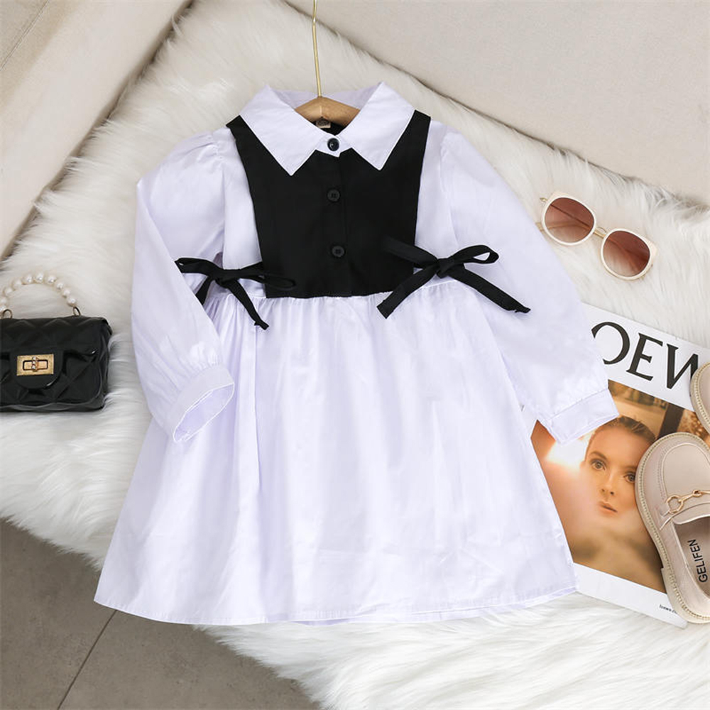 Casual Color Block Patchwork Cotton Girls Dresses display picture 1