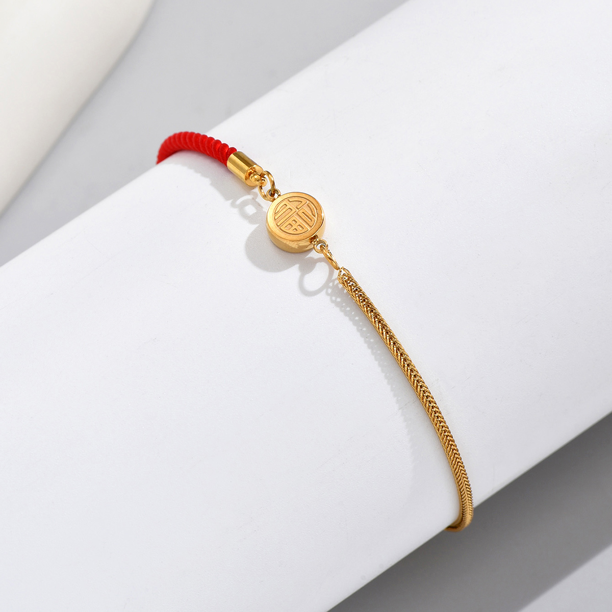 1 Stück Ethnischer Stil Chinesisches Schriftzeichen Rostfreier Stahl Patchwork Überzug Armbänder display picture 3