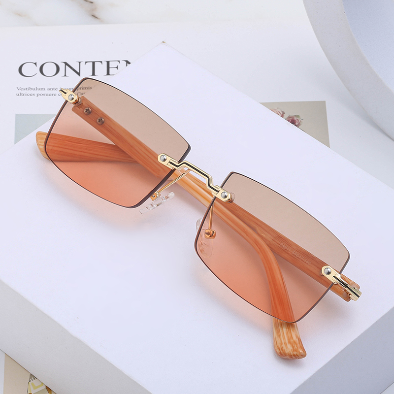 Vintage Style Solid Color Pc Square Frameless Women's Sunglasses display picture 3