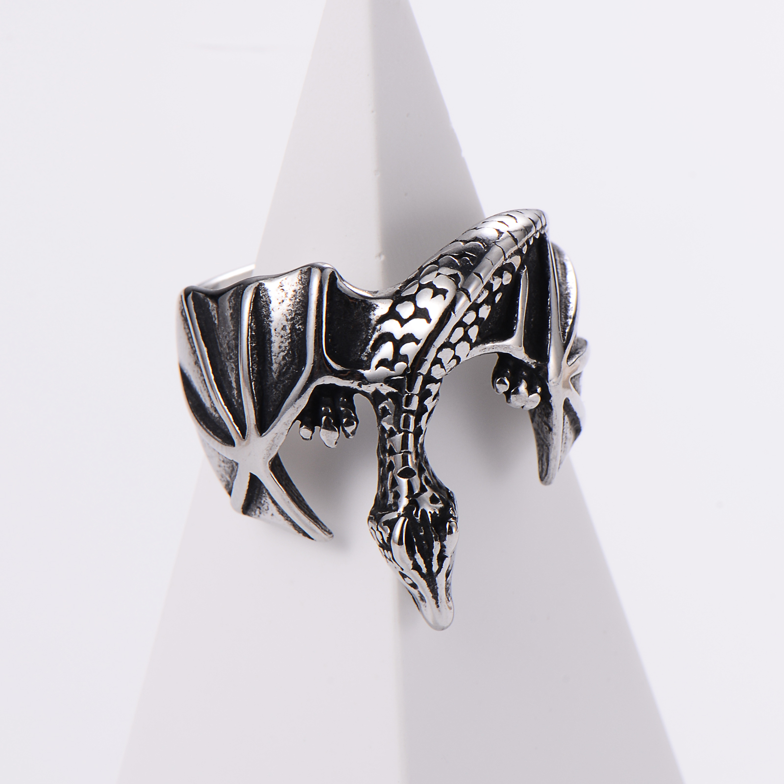 1 Piece Hip-hop Animal Snake Skull Stainless Steel Inlay Acrylic Rings display picture 1