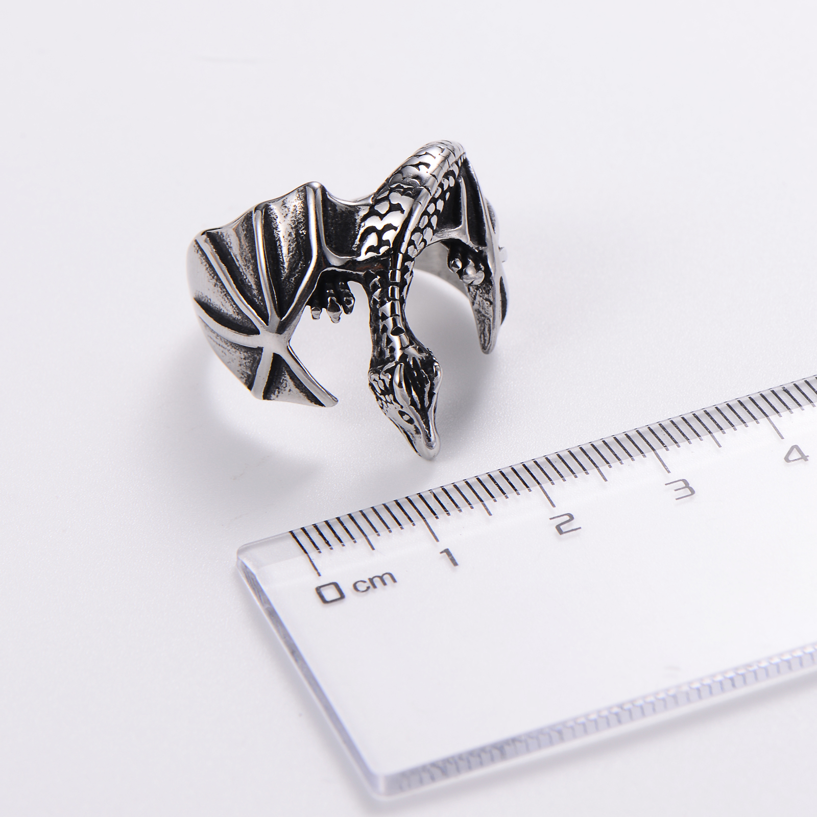 1 Piece Hip-hop Animal Snake Skull Stainless Steel Inlay Acrylic Rings display picture 2