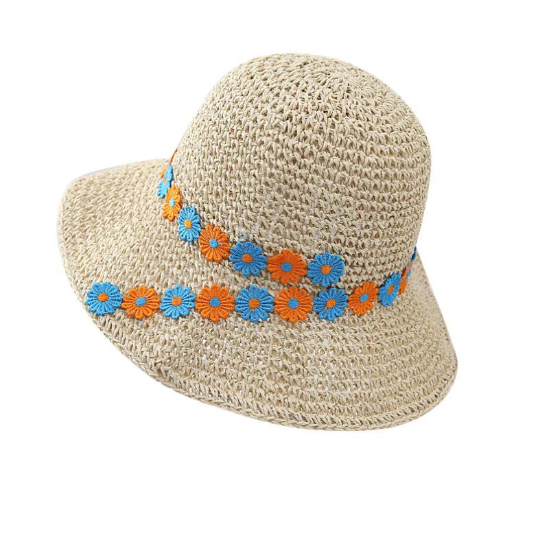 Women's Tropical Flower Braid Wide Eaves Straw Hat display picture 1