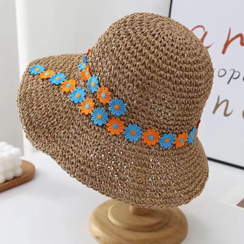 Women's Tropical Flower Braid Wide Eaves Straw Hat display picture 4