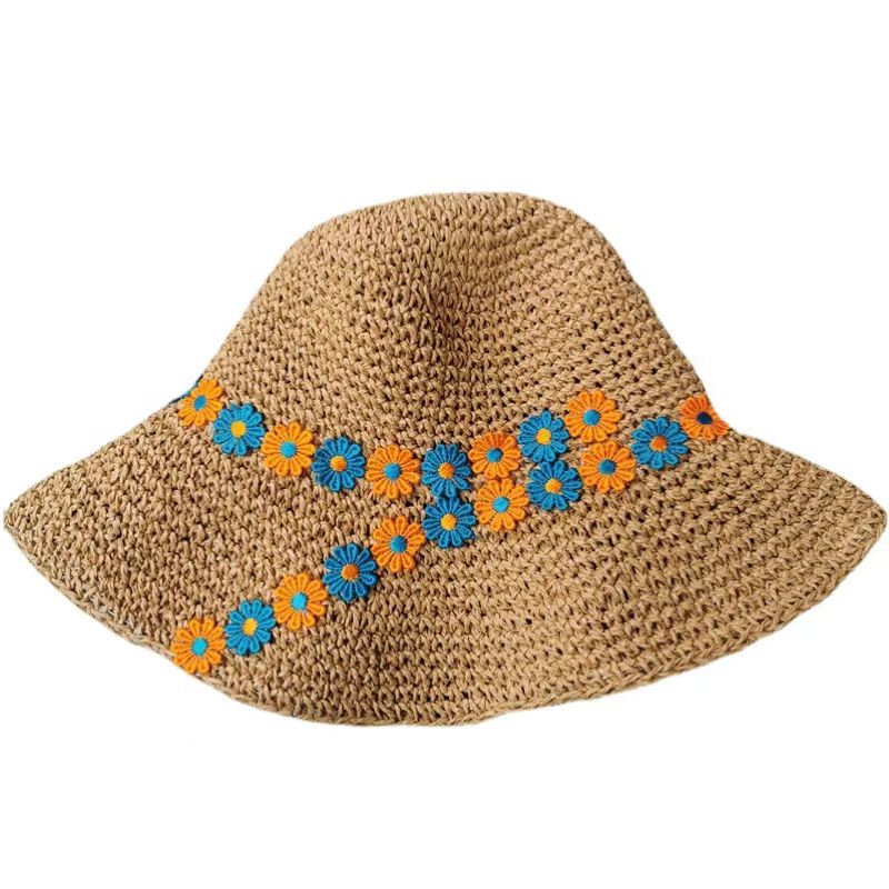 Women's Tropical Flower Braid Wide Eaves Straw Hat display picture 5