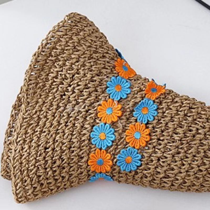 Women's Tropical Flower Braid Wide Eaves Straw Hat display picture 6
