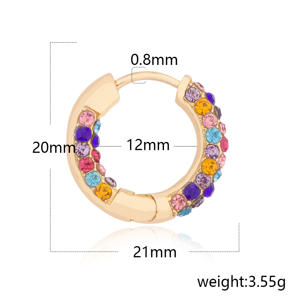 1 Piece Simple Style Round Alloy Plating Inlay Rhinestones Women's Earrings display picture 6