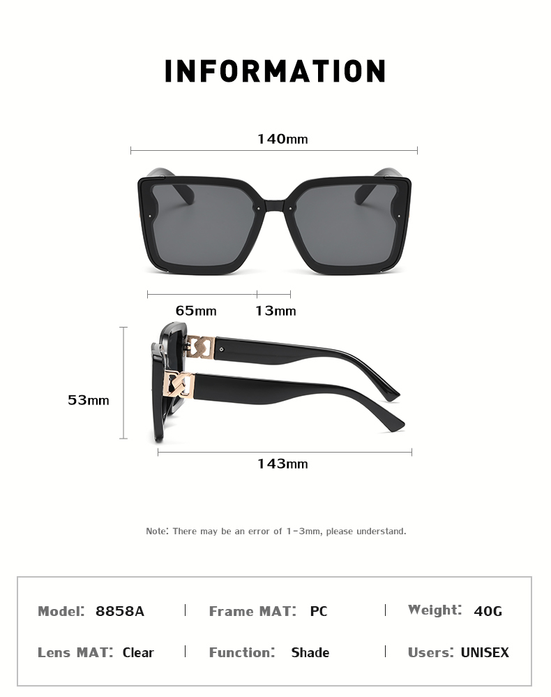 Ins Style Fashion Solid Color Pc Square Full Frame Women's Sunglasses display picture 2