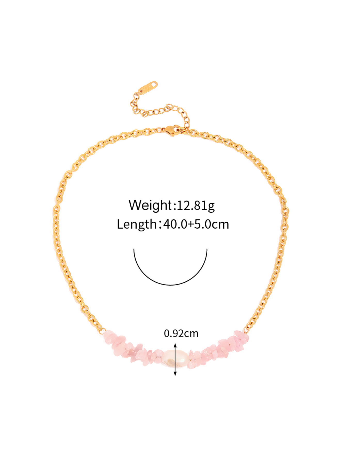 1 Piece Fashion Irregular Stainless Steel Artificial Crystal Beaded Pearl Plating Necklace display picture 1