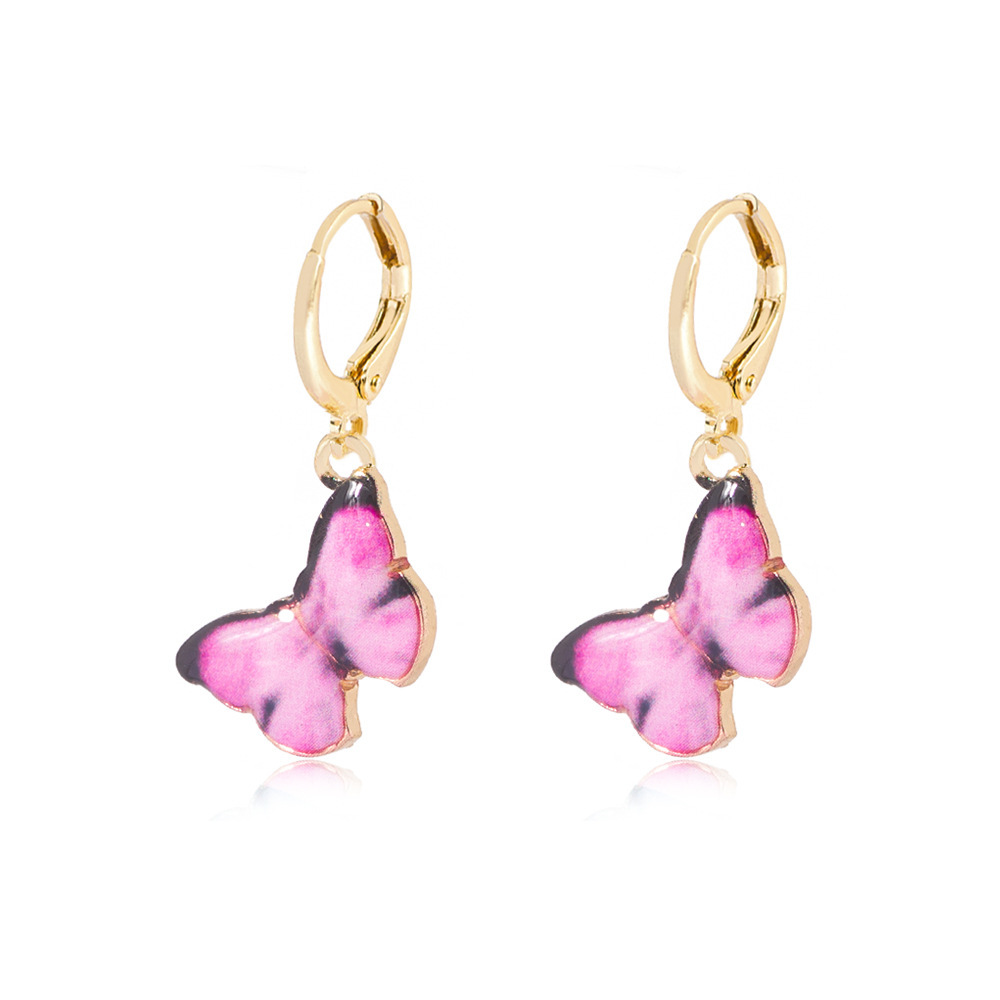 1 Pair Fashion Butterfly Alloy Enamel Plating Women's Drop Earrings display picture 1