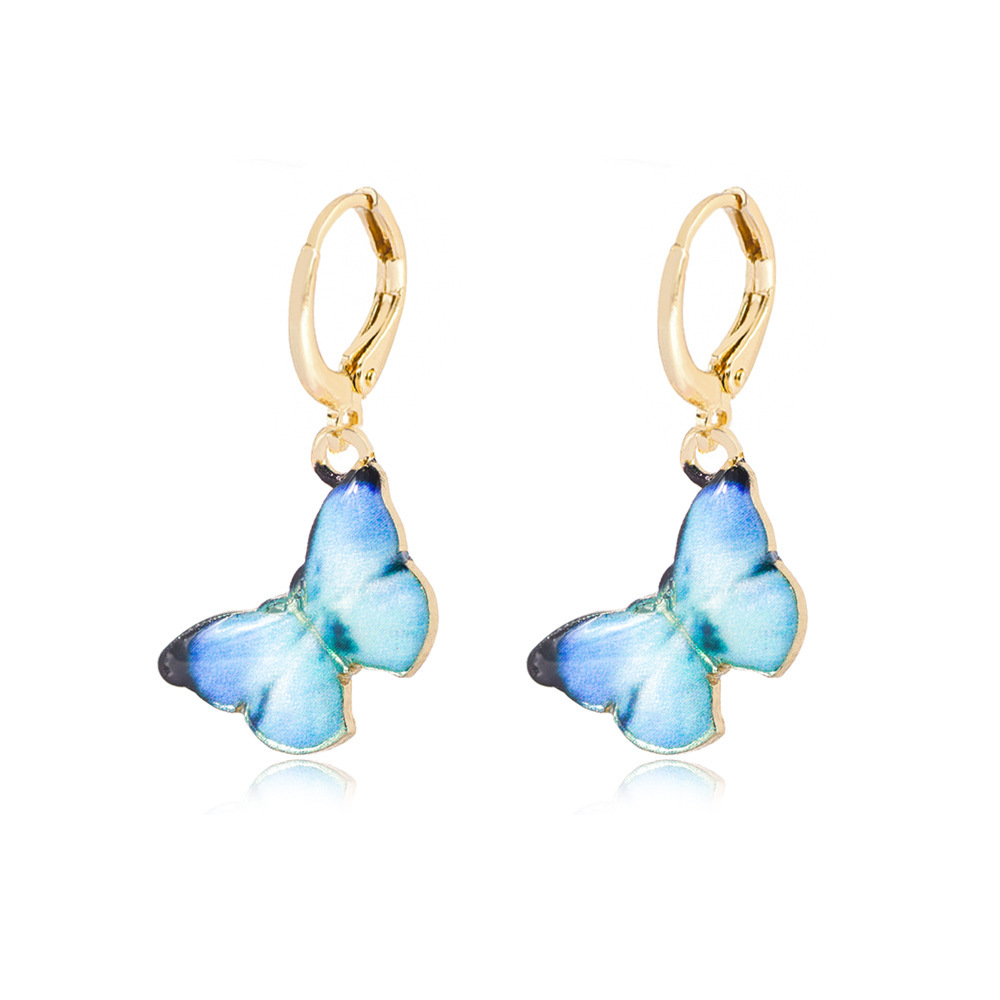 1 Pair Fashion Butterfly Alloy Enamel Plating Women's Drop Earrings display picture 3