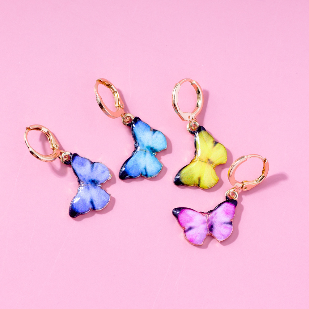 1 Pair Fashion Butterfly Alloy Enamel Plating Women's Drop Earrings display picture 5